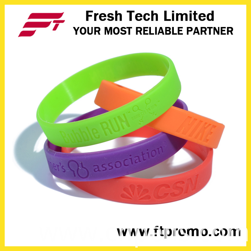 Promotional Embossed Silicone Wristbands with Your Logo